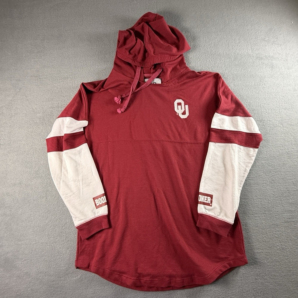 Oklahoma Sooners Hooded‎ Pullover Sweatshirt Womens Medium Lightweight